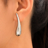 Thumbnail for Minimalist Gold Silver Plated Glossy Waterdrop Earrings - ArtGalleryZen