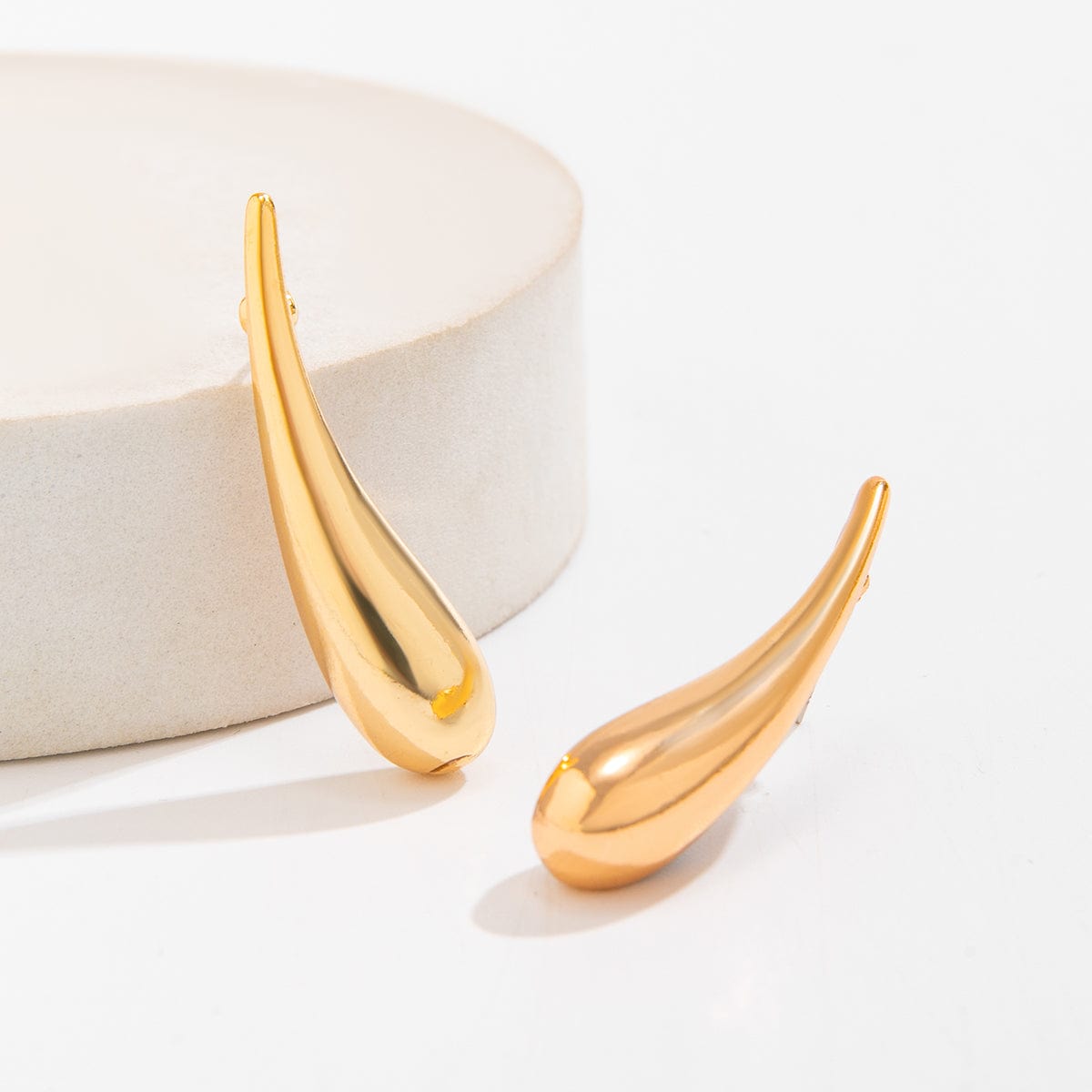 Minimalist Gold Silver Plated Glossy Waterdrop Earrings - ArtGalleryZen