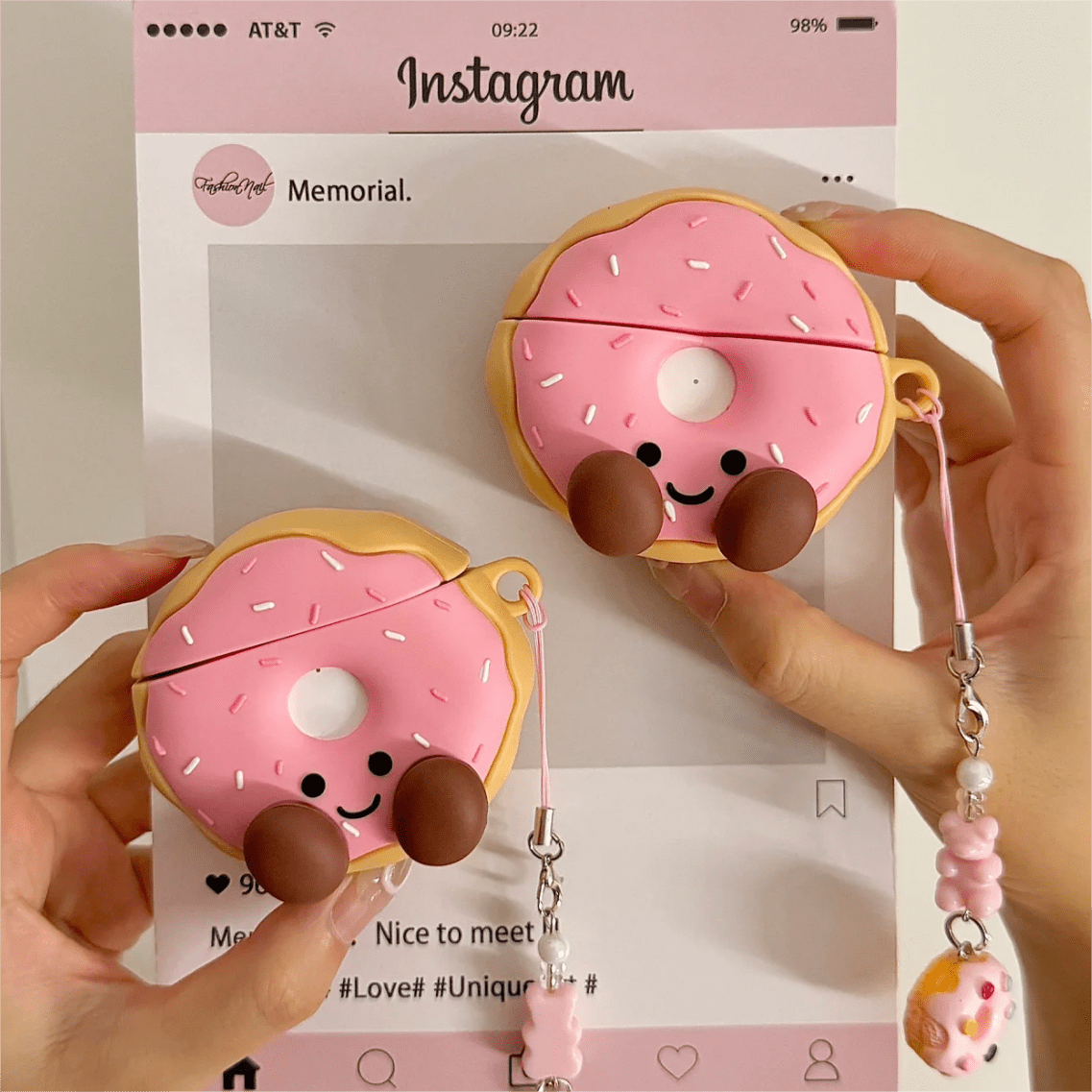 Smile Donut AirPods Earphone Case With Accessories - ArtGalleryZen