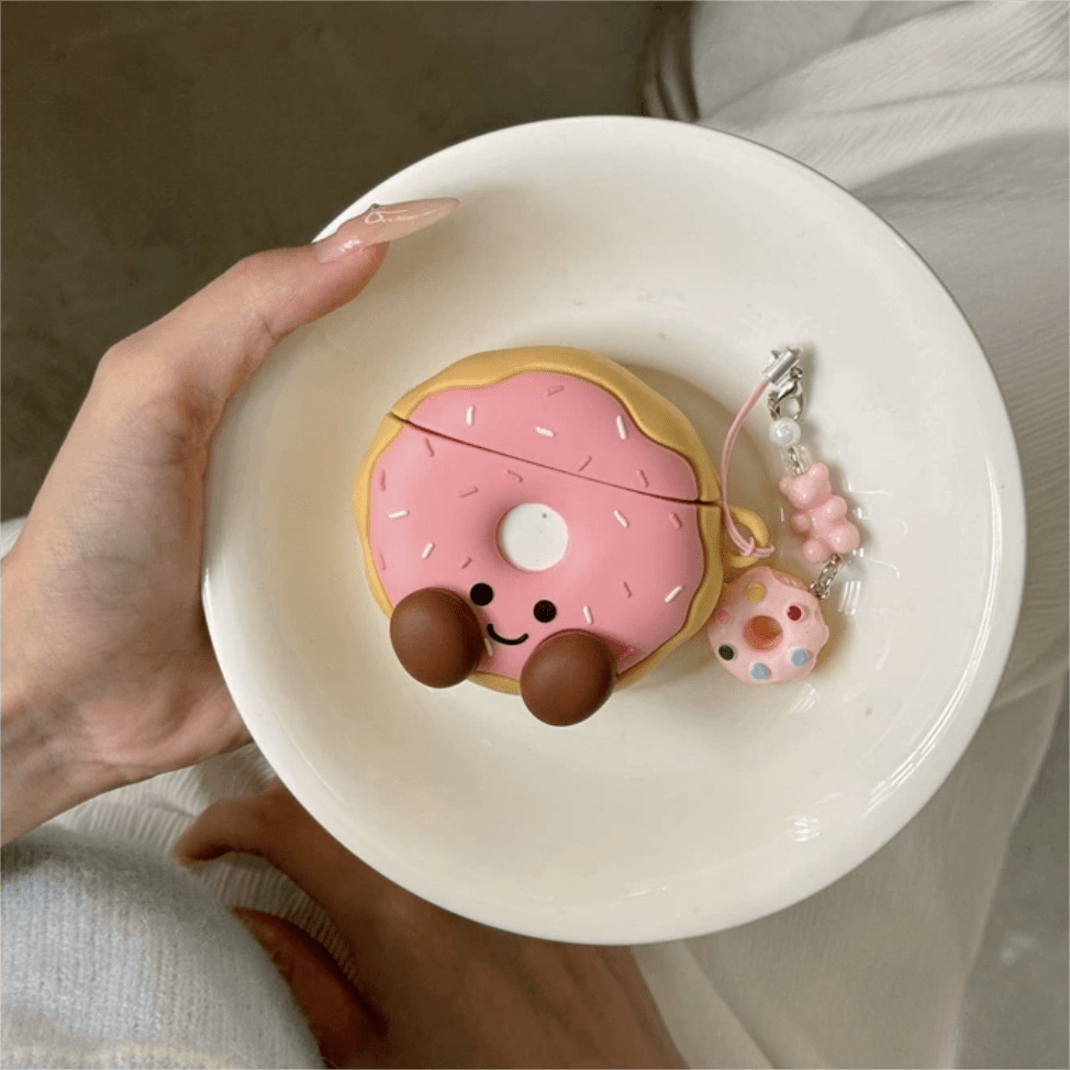 Smile Donut AirPods Earphone Case With Accessories - ArtGalleryZen