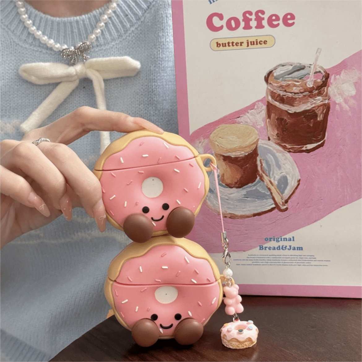 Smile Donut AirPods Earphone Case With Accessories