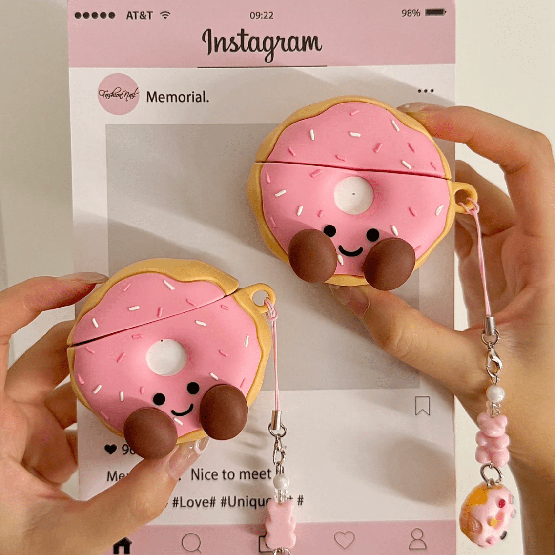 Smile Donut AirPods Earphone Case With Accessories