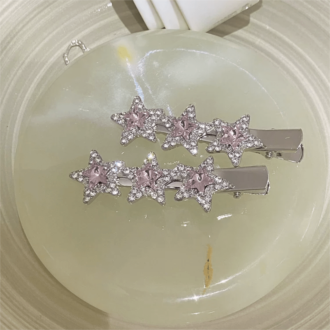 Sparkling Chic Crystal Inlaid Star Heart Bowknot Hair Clips Set - ArtGalleryZen