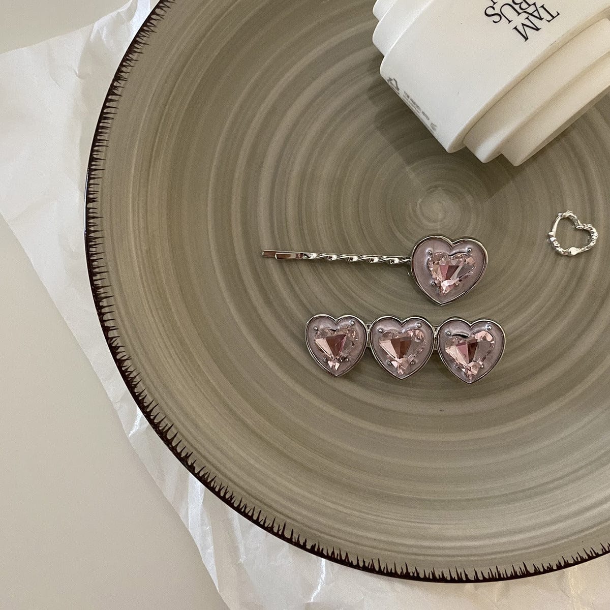 Sparkling Chic Crystal Inlaid Star Heart Bowknot Hair Clips Set - ArtGalleryZen