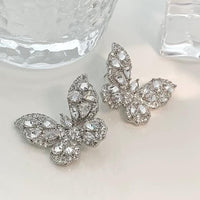 Thumbnail for Sparkling Chunky CZ Inlaid Butterfly Stud Earrings