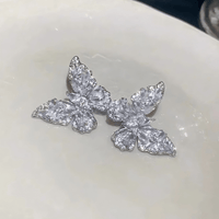 Thumbnail for Sparkling Chunky CZ Inlaid Butterfly Stud Earrings