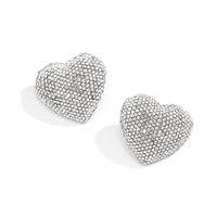 Thumbnail for Sparkling Chunky Rhinestone Heart Earrings - ArtGalleryZen