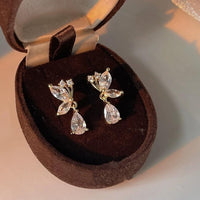 Thumbnail for Sparkling CZ Inlaid Butterfly Waterdrop Dangle Earrings - ArtGalleryZen