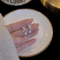 Thumbnail for Sparkling CZ Inlaid Butterfly Waterdrop Dangle Earrings - ArtGalleryZen