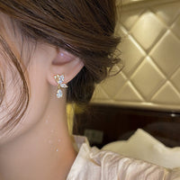 Thumbnail for Sparkling CZ Inlaid Butterfly Waterdrop Dangle Earrings - ArtGalleryZen