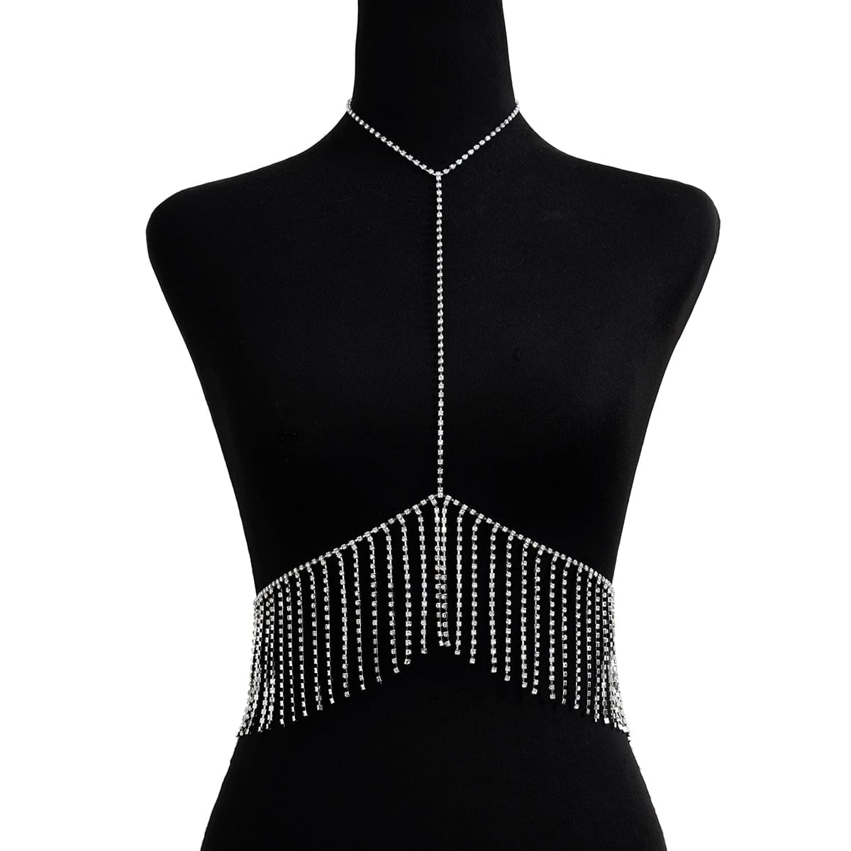 Sparkling Dainty Layered Rhinestone Inlaid Tassel Body Chain