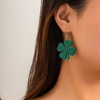 Thumbnail for Sparkling Lucky Clover Dangle Earrings - ArtGalleryZen