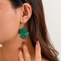 Thumbnail for Sparkling Lucky Clover Dangle Earrings - ArtGalleryZen