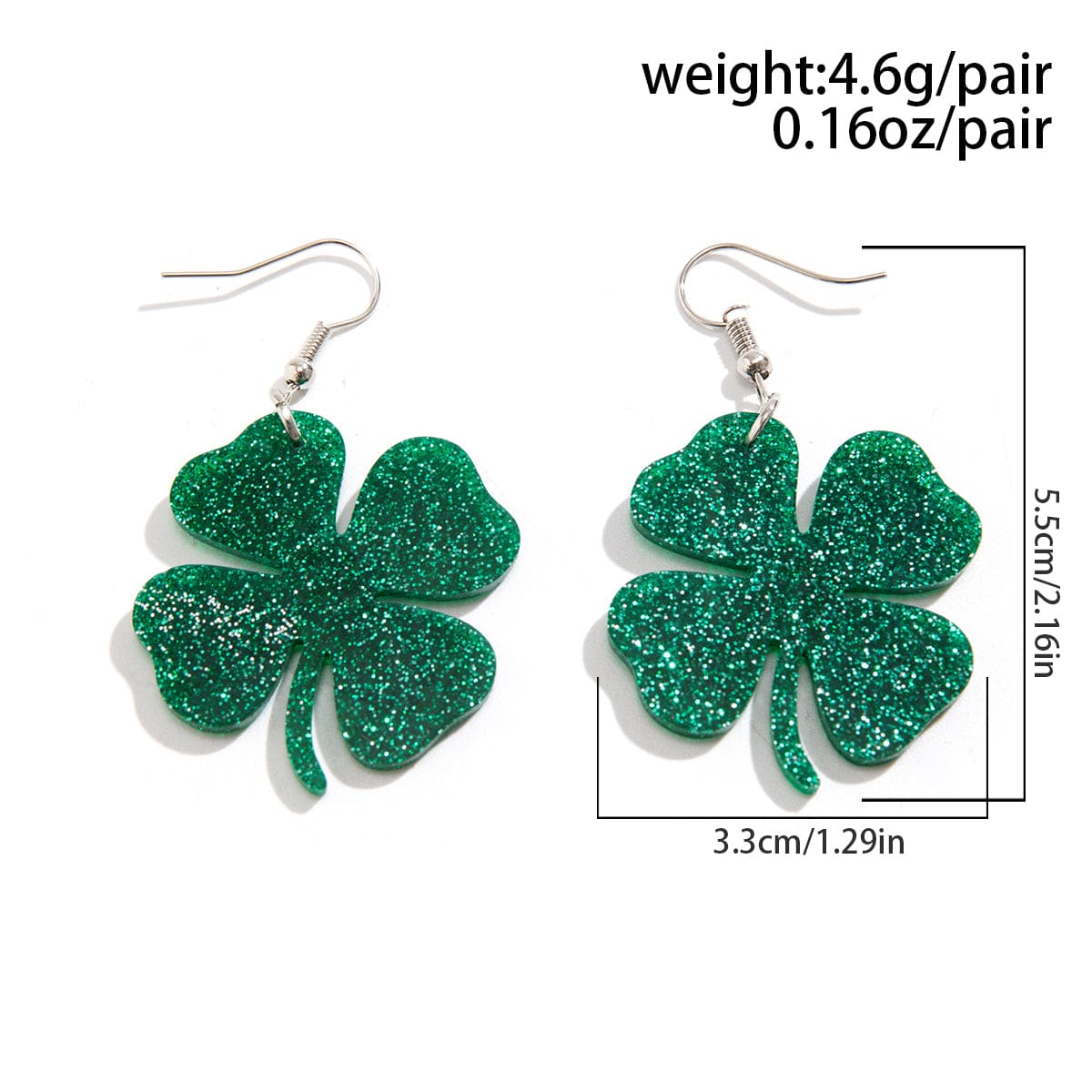 Sparkling Lucky Clover Dangle Earrings - ArtGalleryZen