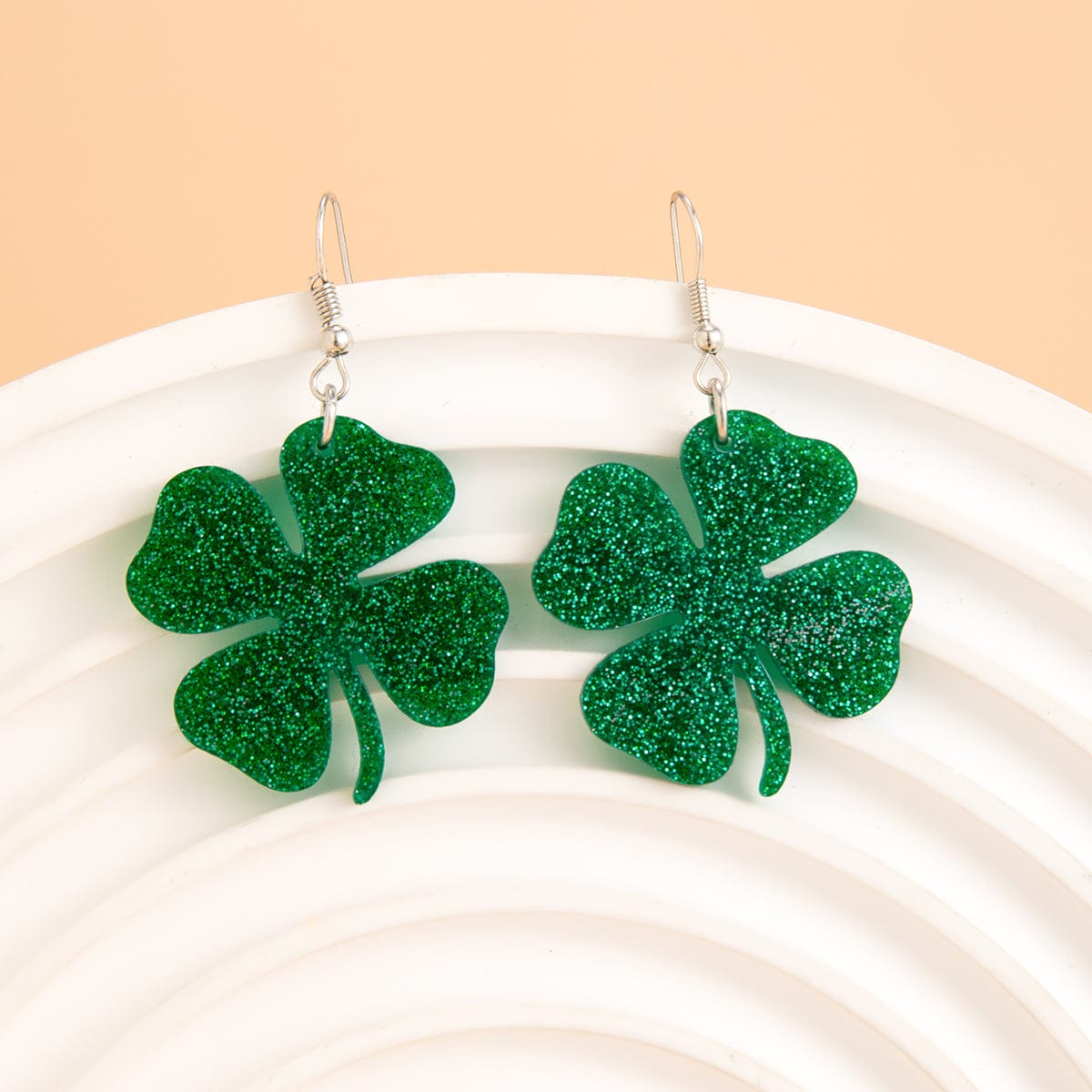 Sparkling Lucky Clover Dangle Earrings - ArtGalleryZen