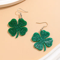 Thumbnail for Sparkling Lucky Clover Dangle Earrings - ArtGalleryZen