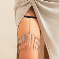 Thumbnail for Sparkling Layered CZ Inlaid Tassel Elastic Thigh Leg Chain