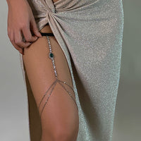 Thumbnail for Sparkling Layered Rhinestone Inlaid Elastic Box Thigh Leg Chain