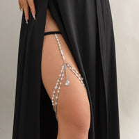 Thumbnail for Sparkling Layered Rhinestone Inlaid Waterdrop Charm Elastic Thigh Leg Chain