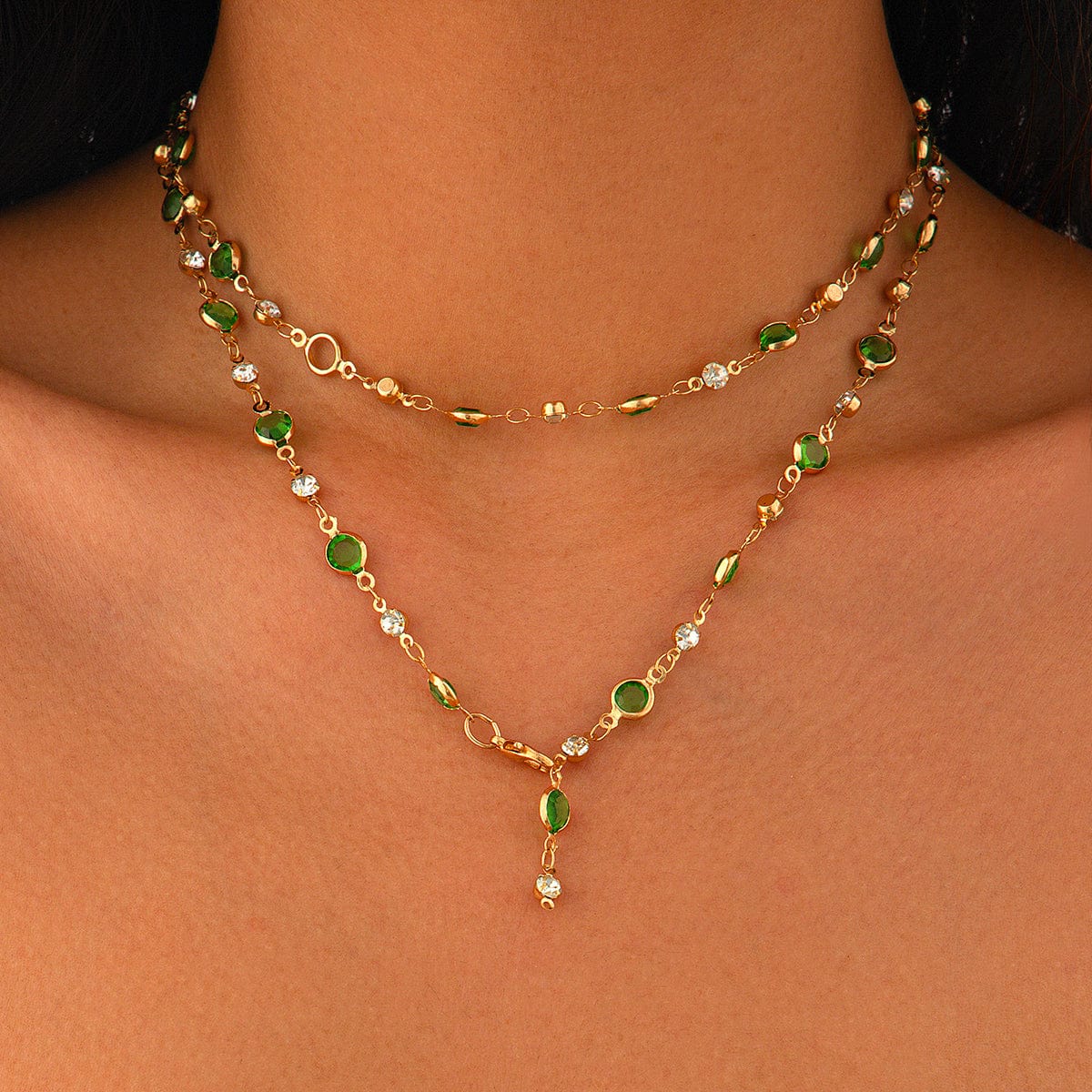 Sparkling Rhinestone Crystal Long Chain Y Necklace - ArtGalleryZen
