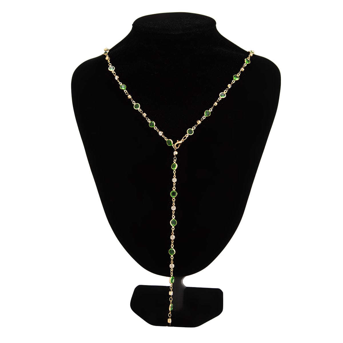 Sparkling Rhinestone Crystal Long Chain Y Necklace - ArtGalleryZen