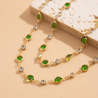 Thumbnail for Sparkling Rhinestone Crystal Long Chain Y Necklace