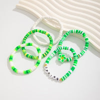 Thumbnail for Spring Themed Flower Letter Polymer Clay Beaded Bracelet Set - ArtGalleryZen