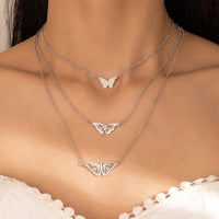 Thumbnail for Stainless Steel 3 Pieces Butterfly Necklace Set - ArtGalleryZen