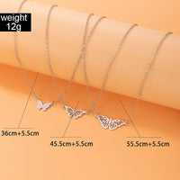 Thumbnail for Stainless Steel 3 Pieces Butterfly Necklace Set - ArtGalleryZen