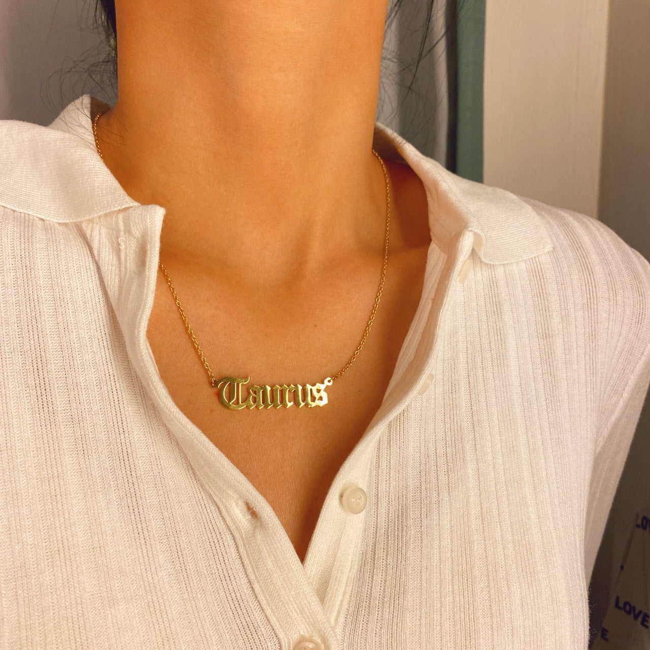 Stainless Steel Constellation Zodiac Astrology Letter Pendant Necklace - ArtGalleryZen