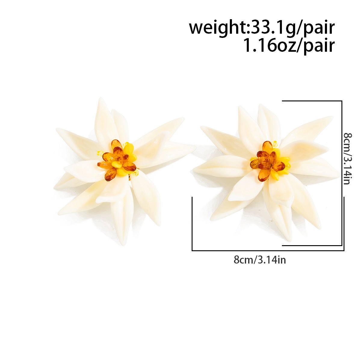 Statement Flower Resin Stud Earrings - ArtGalleryZen