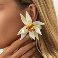Thumbnail for Statement Flower Resin Stud Earrings - ArtGalleryZen