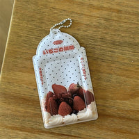 Thumbnail for Strawberry Cream Cake Apple Kpop Keychain Photocard Holder - ArtGalleryZen