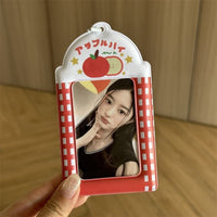 Thumbnail for Strawberry Cream Cake Apple Kpop Keychain Photocard Holder - ArtGalleryZen