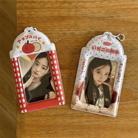 Thumbnail for Strawberry Cream Cake Apple Kpop Keychain Photocard Holder - ArtGalleryZen