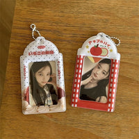 Thumbnail for Strawberry Cream Cake Apple Kpop Keychain Photocard Holder - ArtGalleryZen