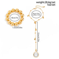 Thumbnail for Stylish 2pcs Ball Chain Finger Ring Bracelet Set - ArtGalleryZen