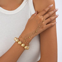 Thumbnail for Stylish 2pcs Ball Chain Finger Ring Bracelet Set - ArtGalleryZen