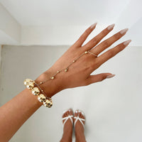 Thumbnail for Stylish 2pcs Ball Chain Finger Ring Bracelet Set - ArtGalleryZen