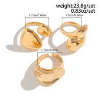 Thumbnail for Stylish 3Pcs Chunky Glossy Waterdrop Ring Set - ArtGalleryZen