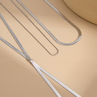 Thumbnail for Stylish 3pcs Gold Silver Plated Snake Chain Tassel Necklace Set - ArtGalleryZen