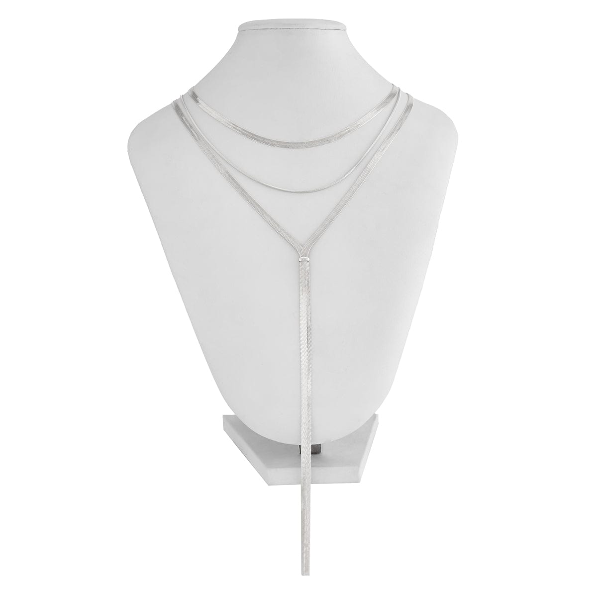 Stylish 3pcs Gold Silver Plated Snake Chain Tassel Necklace Set - ArtGalleryZen