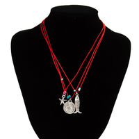 Thumbnail for Stylish 3Pcs Shell Fish Starfish Pendant Jade Cord Necklace Set - ArtGalleryZen