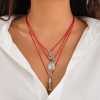 Thumbnail for Stylish 3Pcs Shell Fish Starfish Pendant Jade Cord Necklace Set - ArtGalleryZen