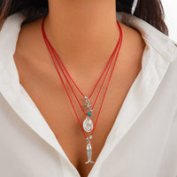 Thumbnail for Stylish 3Pcs Shell Fish Starfish Pendant Jade Cord Necklace Set - ArtGalleryZen