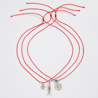 Thumbnail for Stylish 3Pcs Shell Fish Starfish Pendant Jade Cord Necklace Set