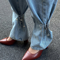 Thumbnail for Stylish Carved Round Disk Heart Tassel Trouser Pin - ArtGalleryZen