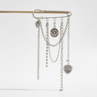 Thumbnail for Stylish Carved Round Disk Heart Tassel Trouser Pin - ArtGalleryZen