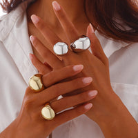 Thumbnail for Stylish Chunky 2Pcs Glossy Ring Set