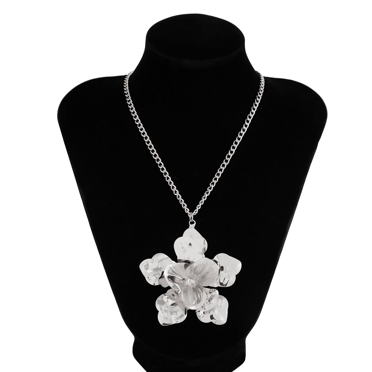 Stylish Chunky Flower Pendant Necklace Ring - ArtGalleryZen